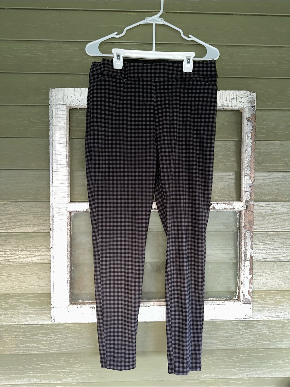 Maurices Black & Gray Check Skinny Ponte Pants